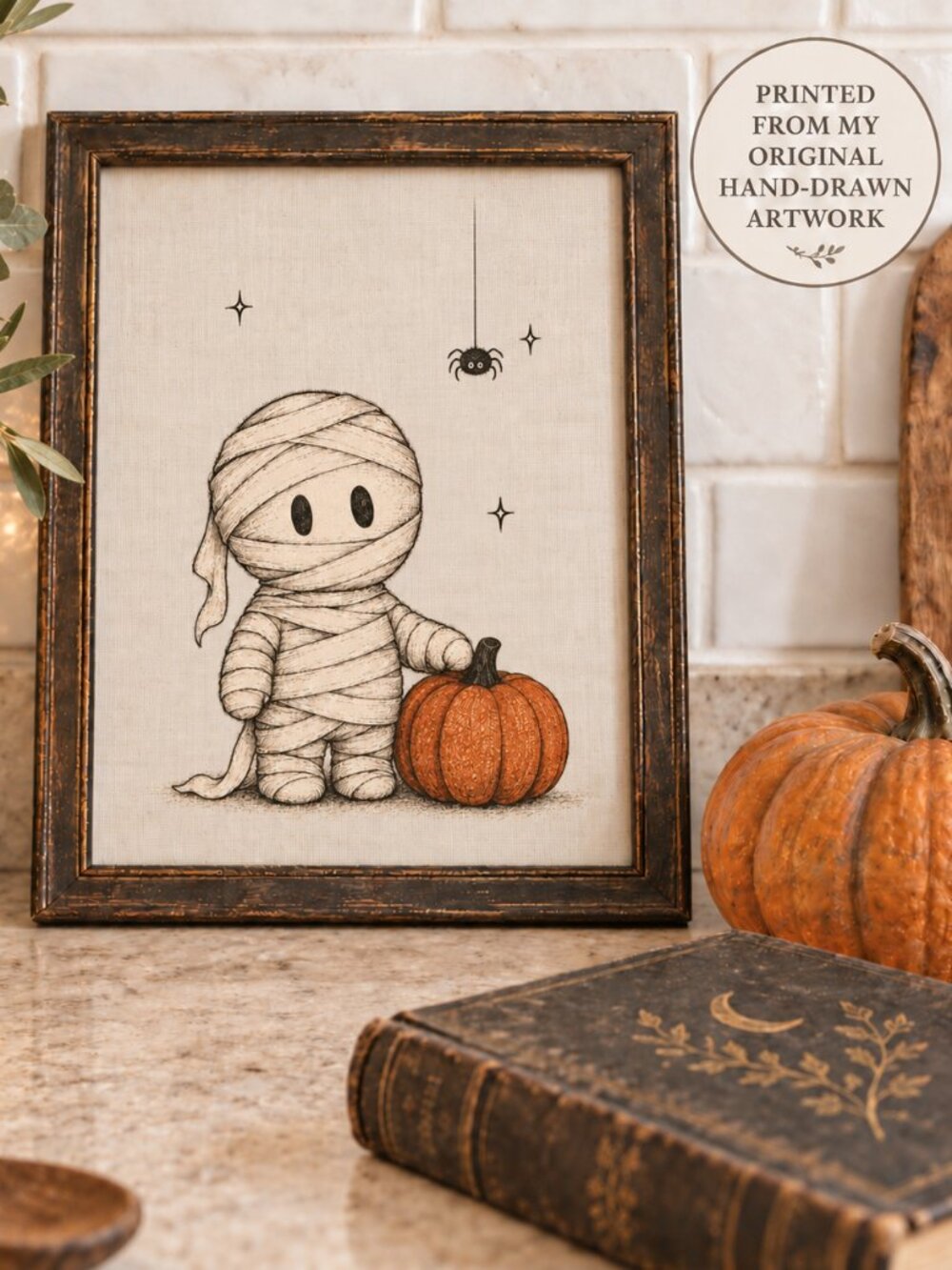 NEW Little Mummy Halloween 8x10 Physical Art Print – Little Haunts Collection